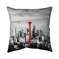 Begin Home Decor 26 x 26 in. Space Needle In Red-Double Sided Print Indoor Pillow 5541-2626-CI271